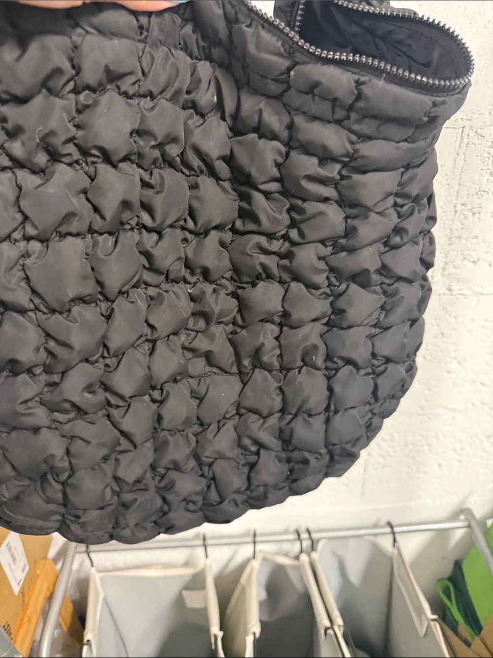 COS Oversized Quilted Black Puffer Hobo Bag - LIKE NEW